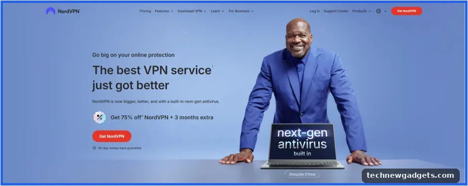 NordVPN homepage – best VPN for China 2026